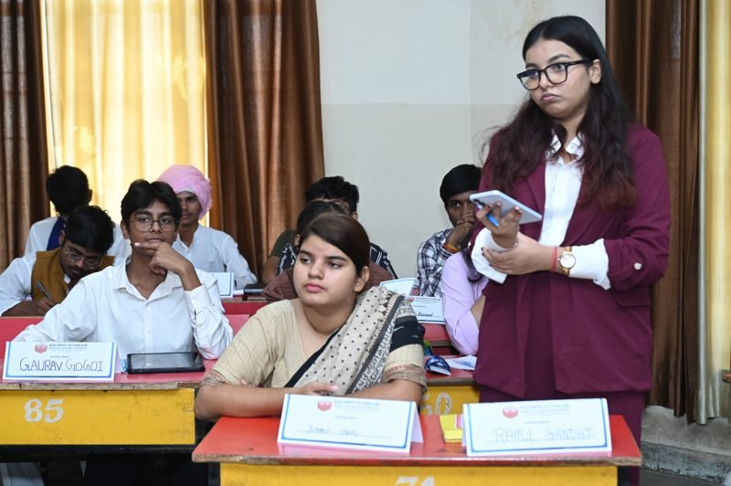 A student delegate addresses the committee during the Dalimss MUN 2026